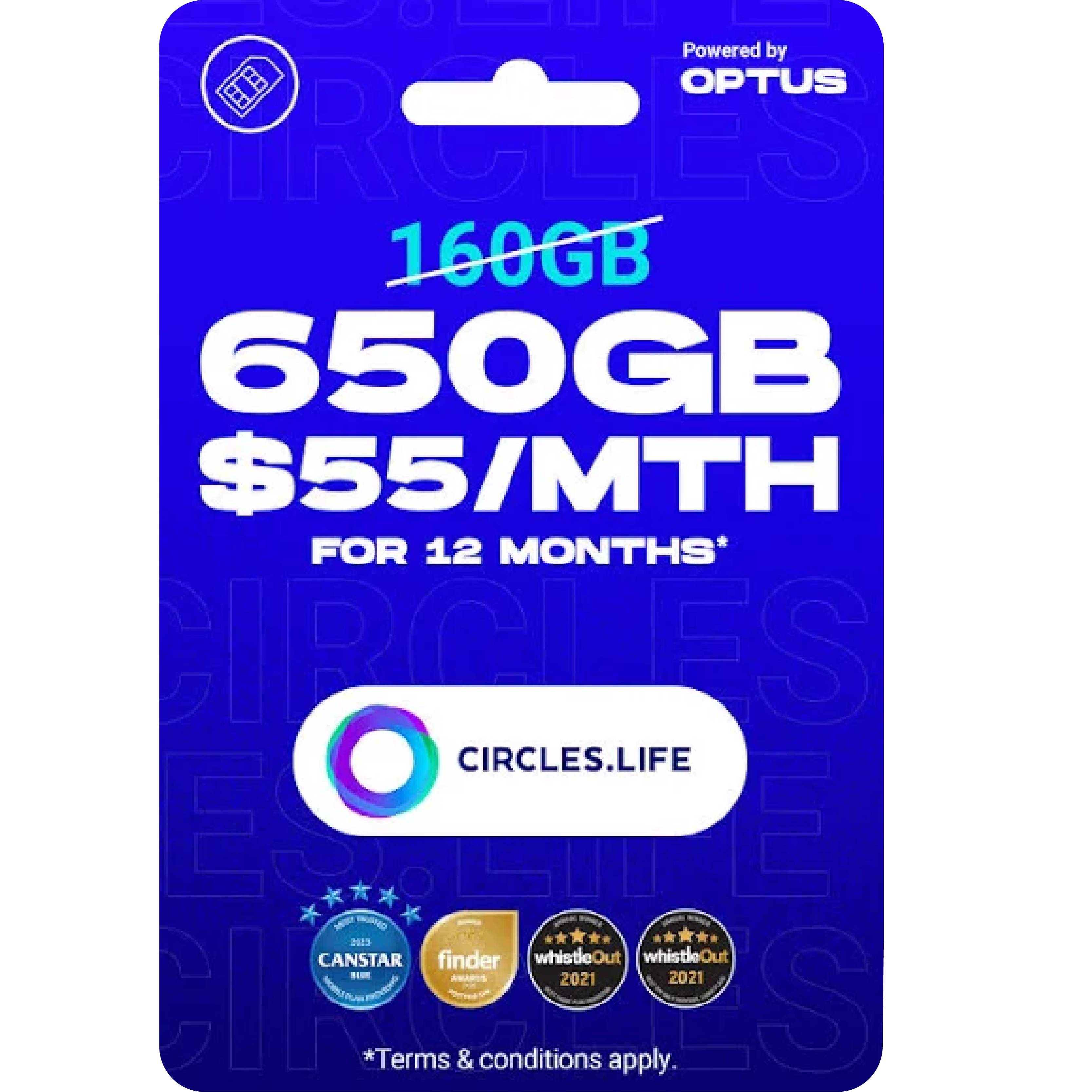 FreeSIMcards Circles Life 650GB Plan Card