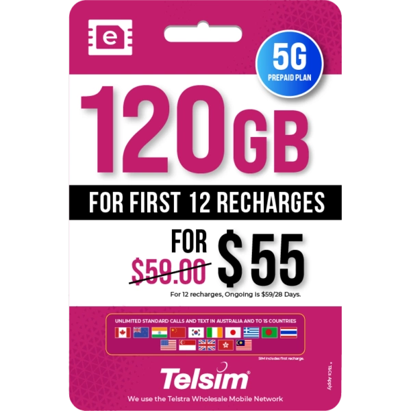 Telsim 120GB eSIM 28 Days