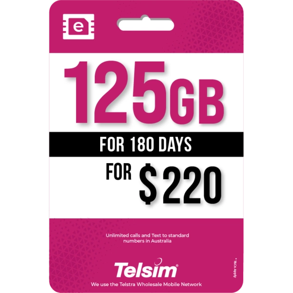 Telsim 125GB eSIM 180 Days