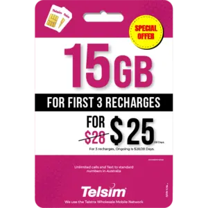 15GB prepaid plan for 25 dollars valid for 28 days, free simcards.
