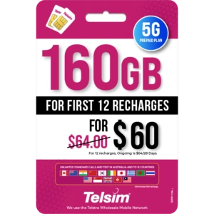 160GB 5G prepaid plan for 60 dollars for 28 days