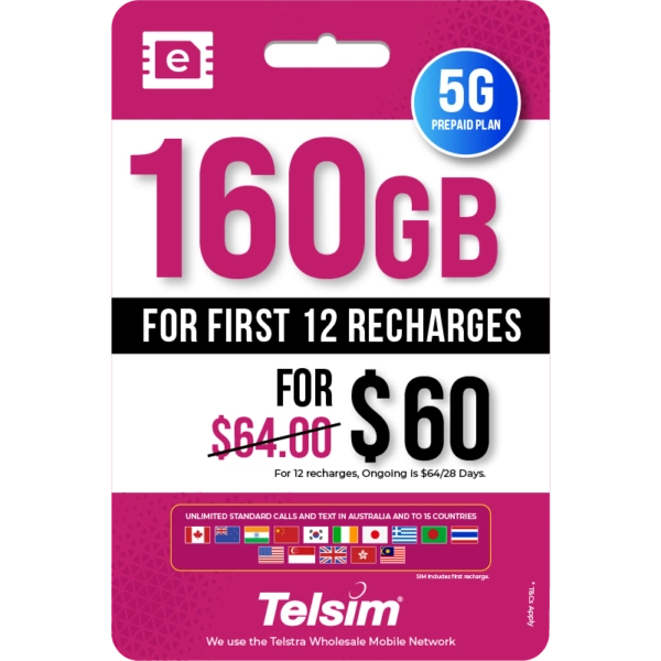 Telsim 160GB eSIM 28 Days