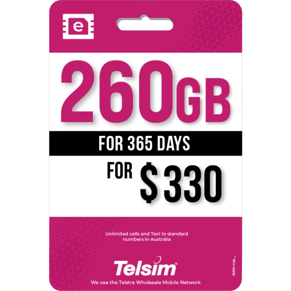 Telsim 260GB eSIM 365 Days