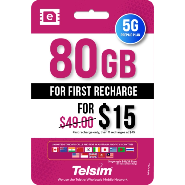 Telsim 80GB eSIM 28 Days